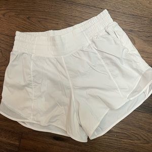 White 4 in Lululemon shorts